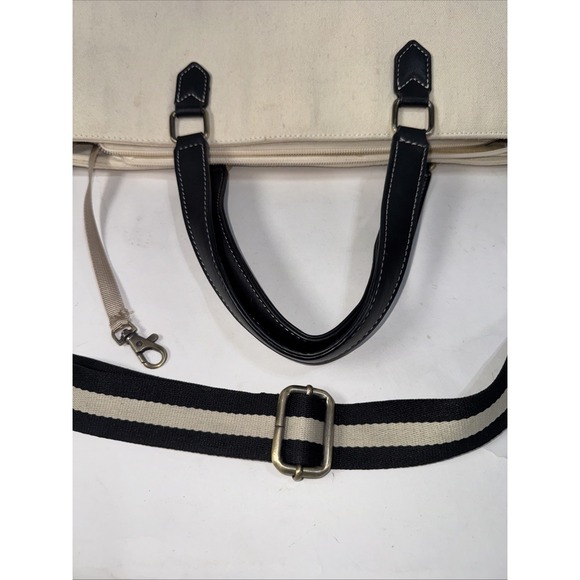 Missnine Laptop Tote Bag Canvas for Women 15.6 Computer Briefcase Black & Cream - Picture 16 of 16